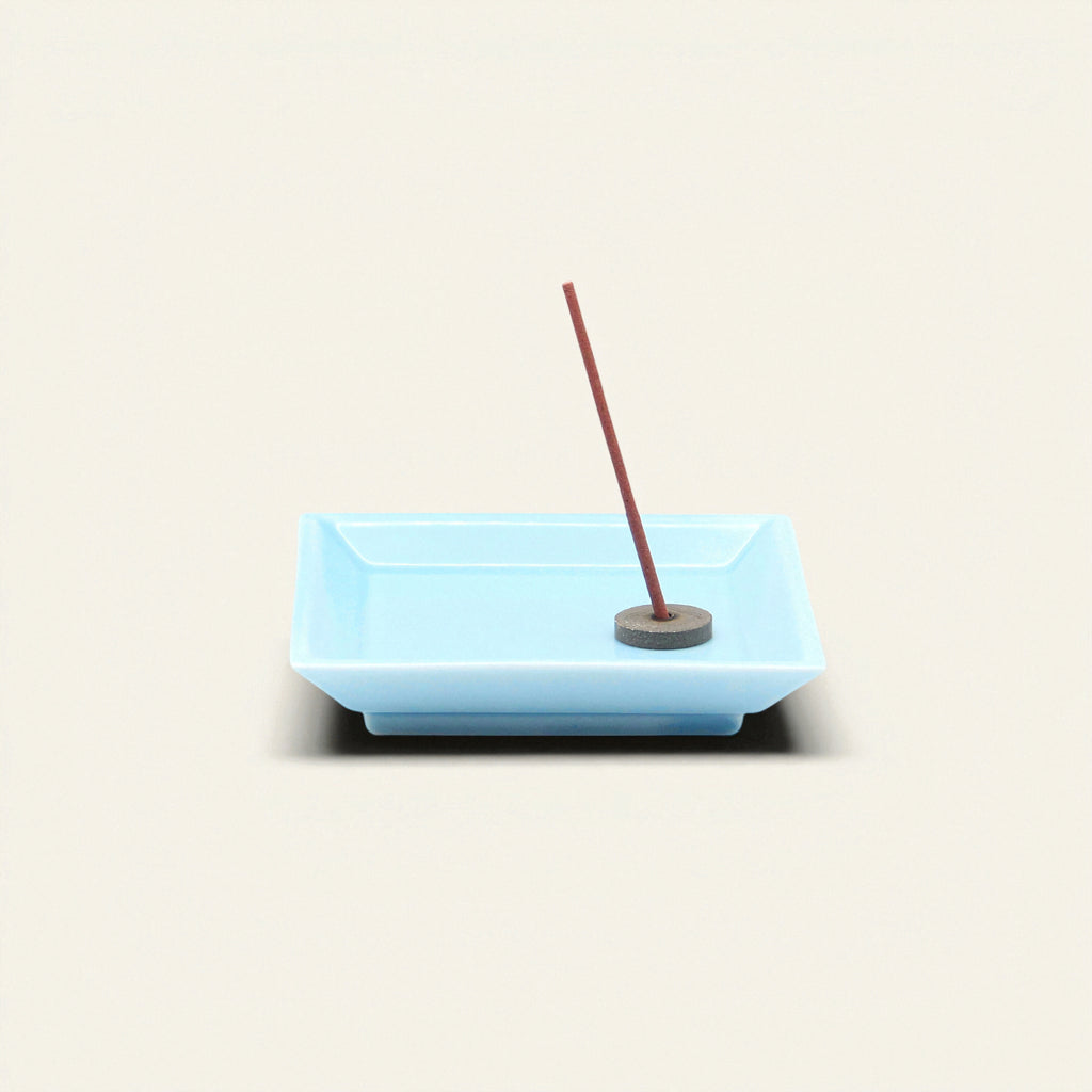 Square Incense Tray Light Blue - Porcelain