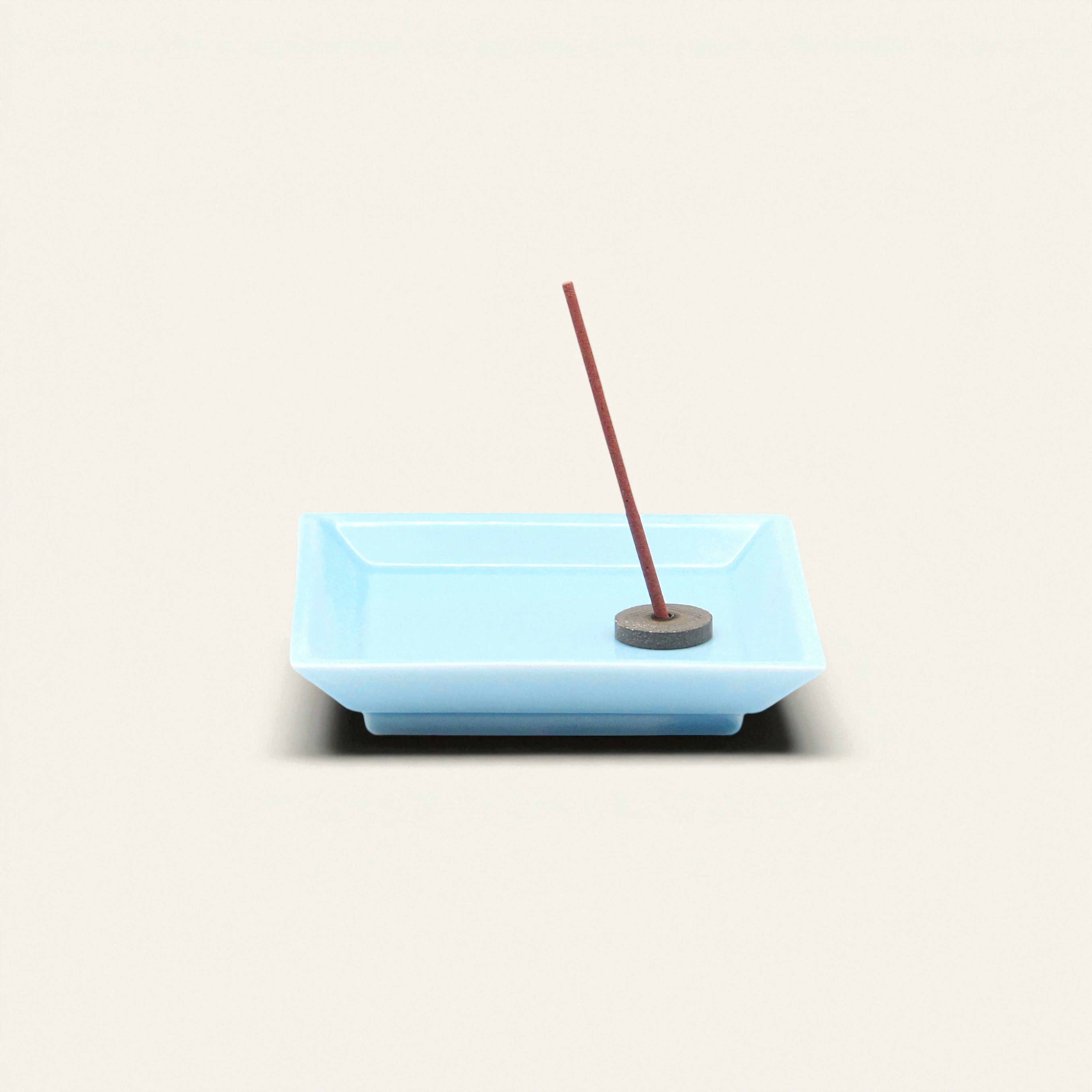 Square Incense Tray Light Blue - Porcelain