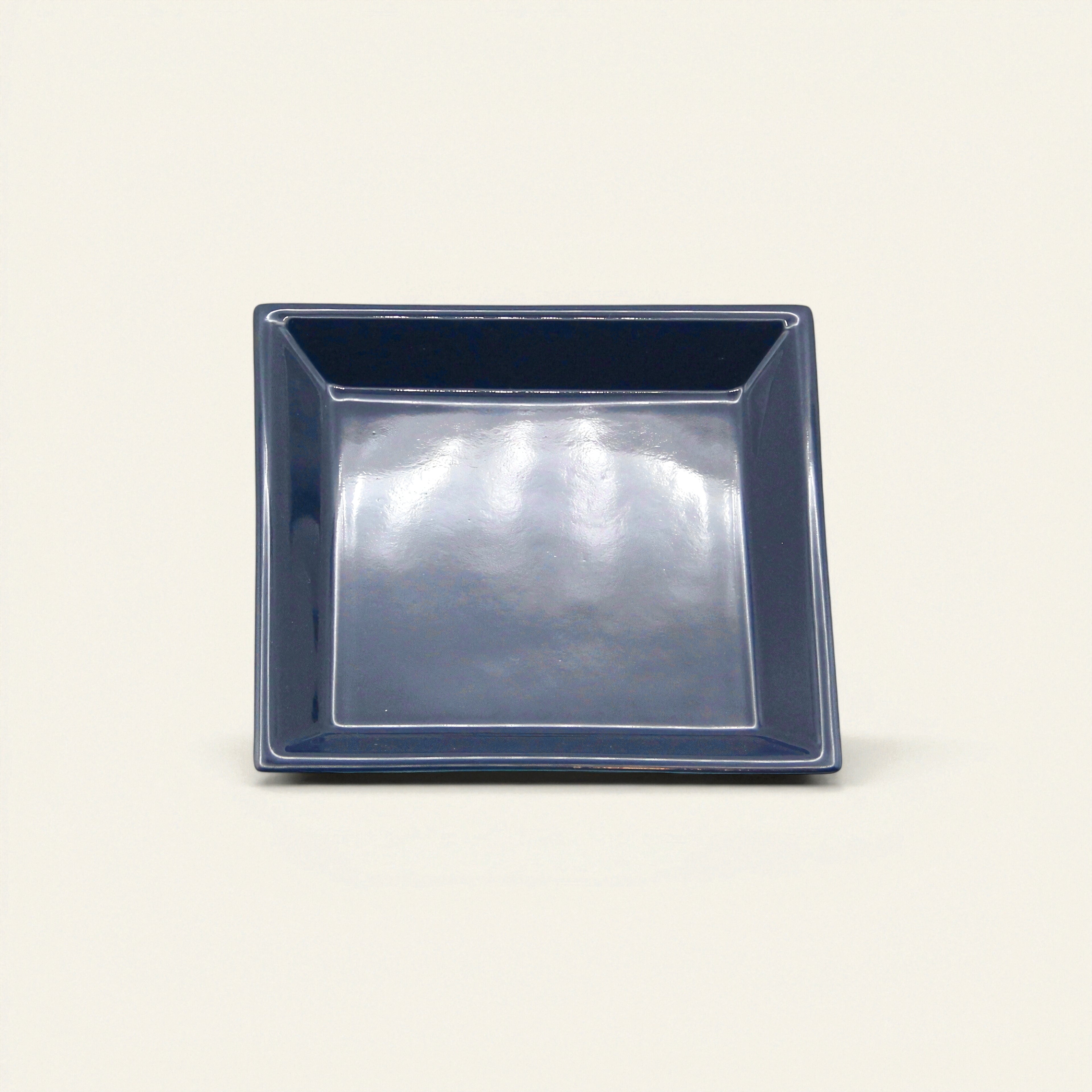 Square Incense Tray Dark Blue - Porcelain