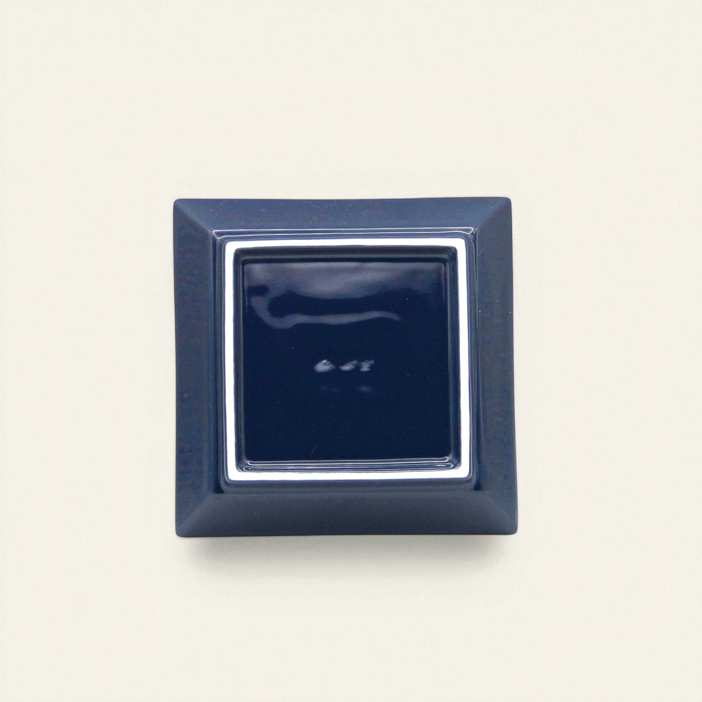 Square Incense Tray Dark Blue - Porcelain