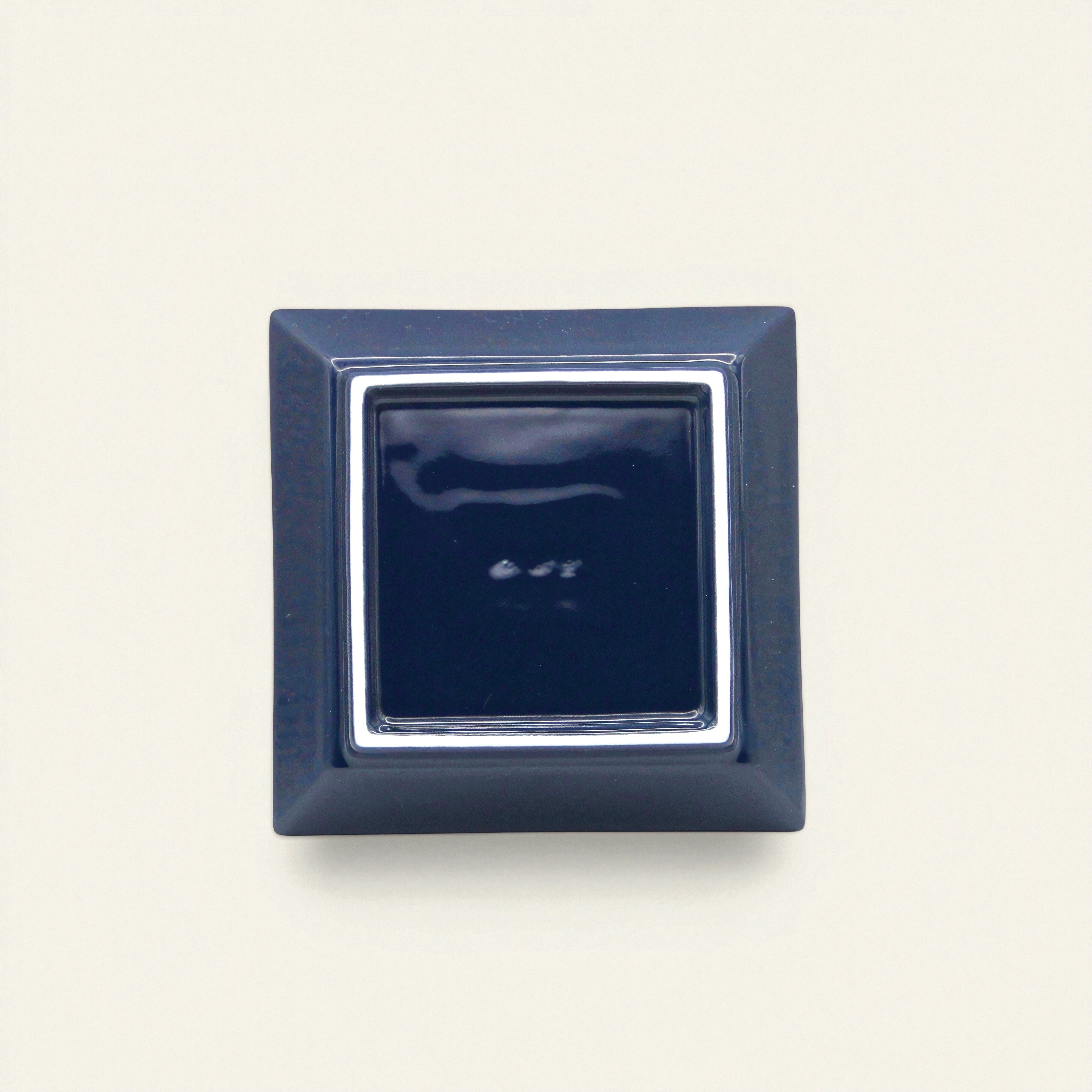 Square Incense Tray Dark Blue - Porcelain