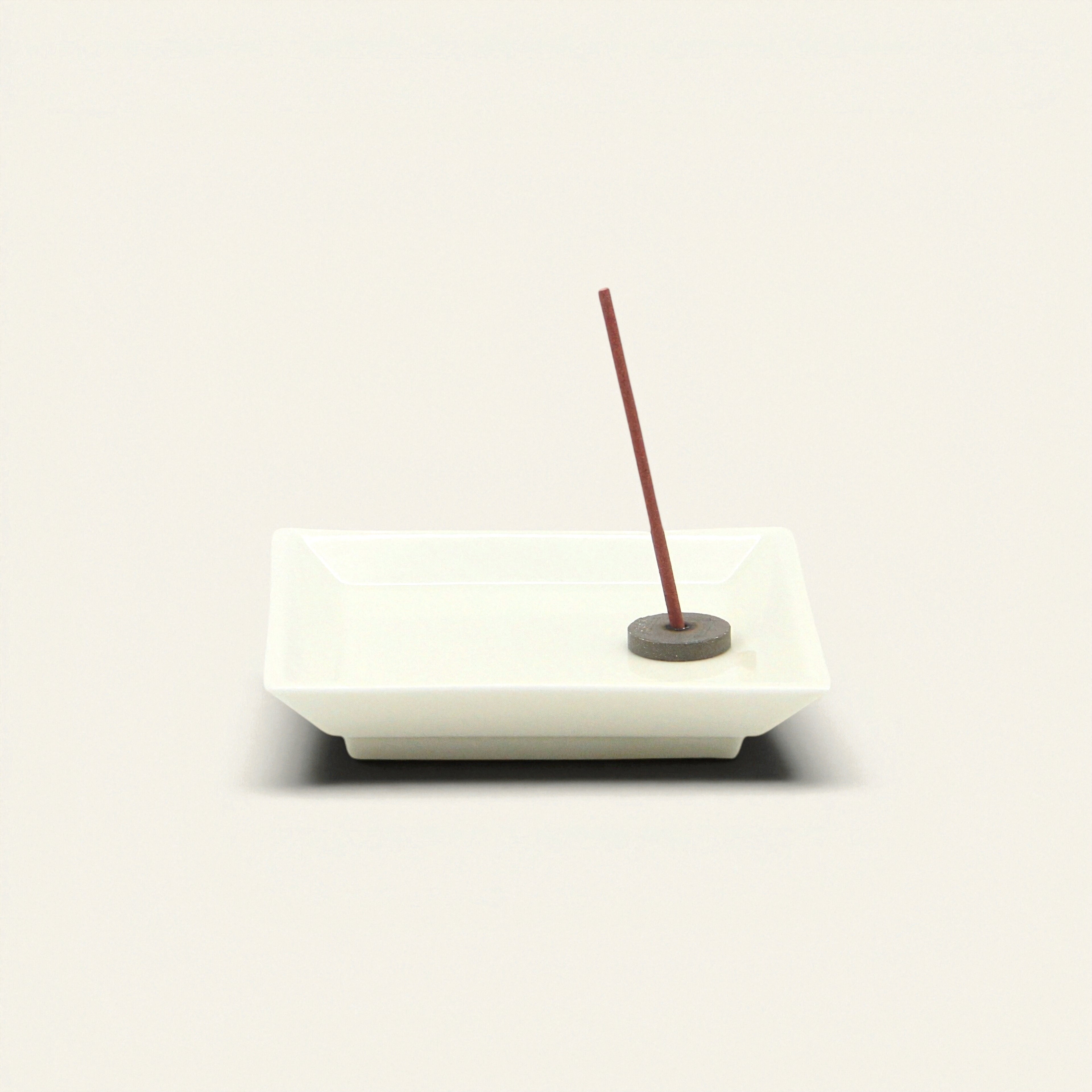 Square Incense Tray Cream - Porcelain